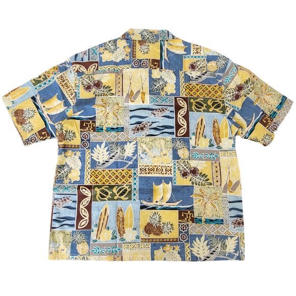 Men's Reebesse Hawaiian Aloha Tropical Print Button Down Short Sleeves Shirt - Picture 3 of 6